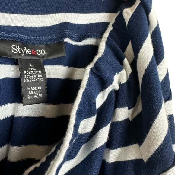 Style & Co Maxi Skirt Navy White Stripes Size Large - Picture 8 of 8